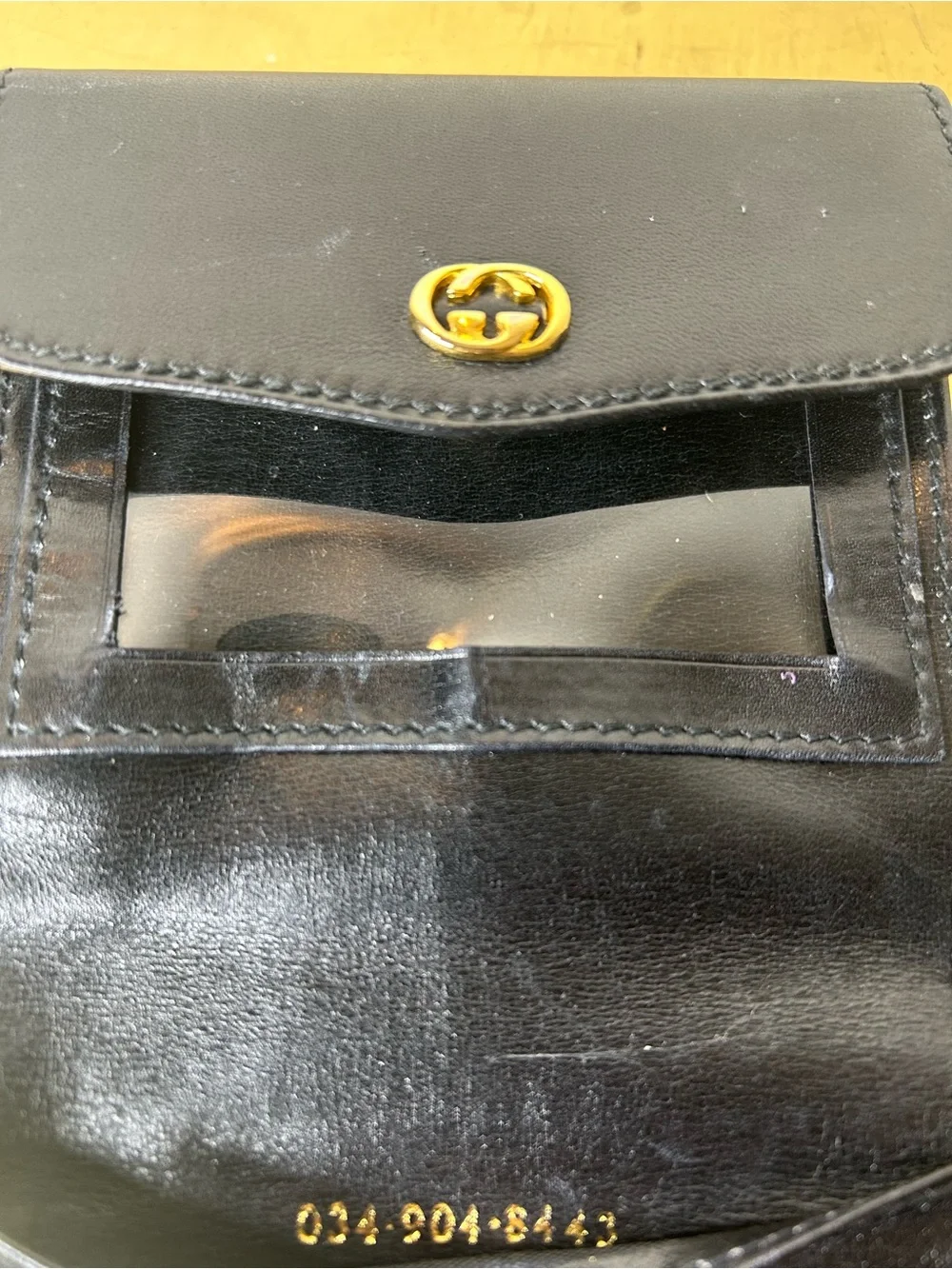 Gucci Black Leather Mini Wallet with Gold Logo and Hardware - Picture 11 of 12